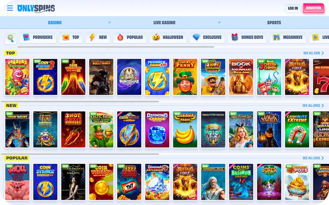 OnlySpins Casino - Des tours et des tours sans fin